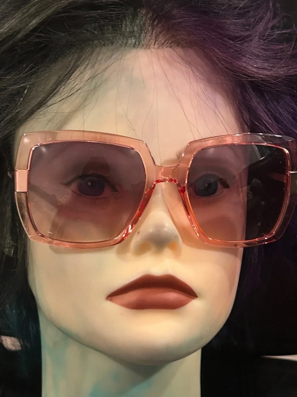 Skechers Translucent Pink Oversized Square Sunglasses